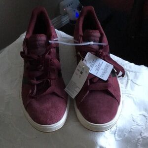 Adidas Burgundy Suede Sneakers